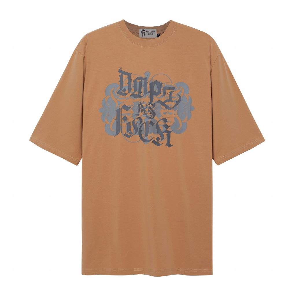 Dope As Fvck Tan T-shirt OVERSIZE FIT