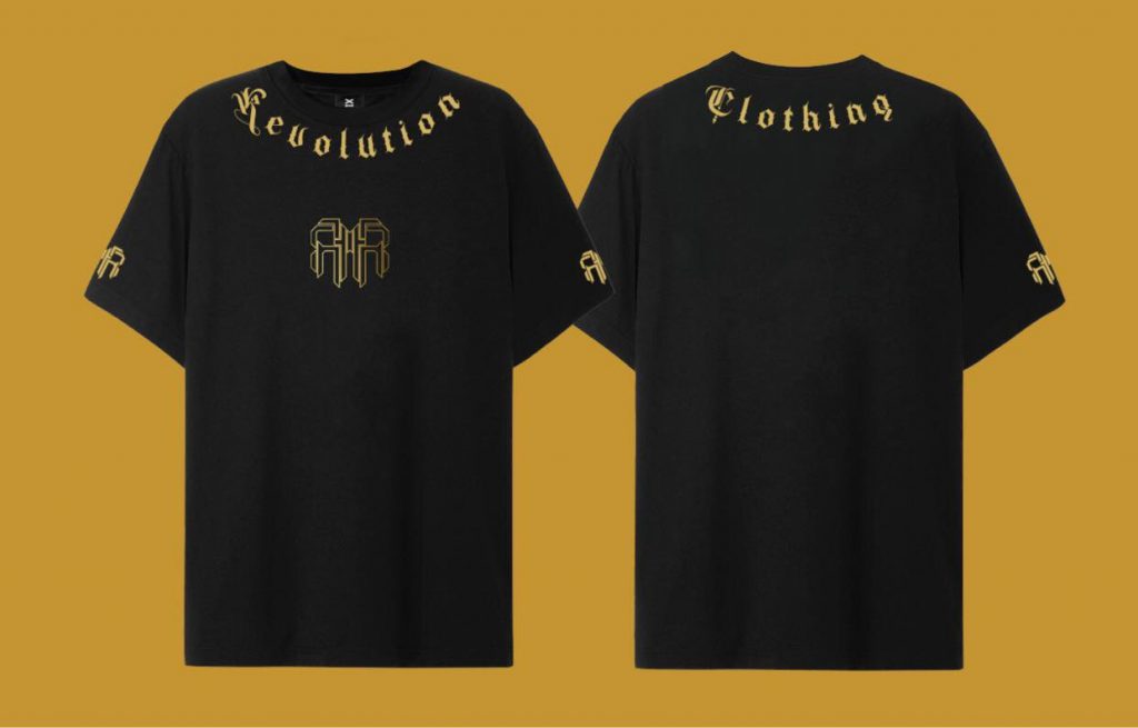 Double Logo Gold Metallic T-shirt OVERSIZE FIT