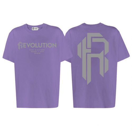 999.Revolution Reflective Big Logo Taro Purple T-shirt ( Phản Quang Xám ) OVERSIZE FIT