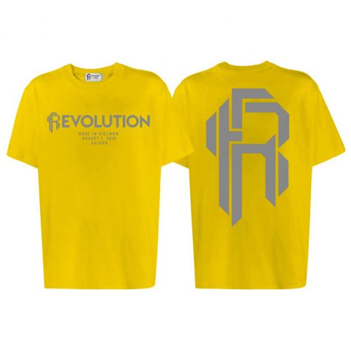 999.Revolution Reflective Big Logo Yellow T-shirt ( Phản Quang Xám ) OVERSIZE FIT
