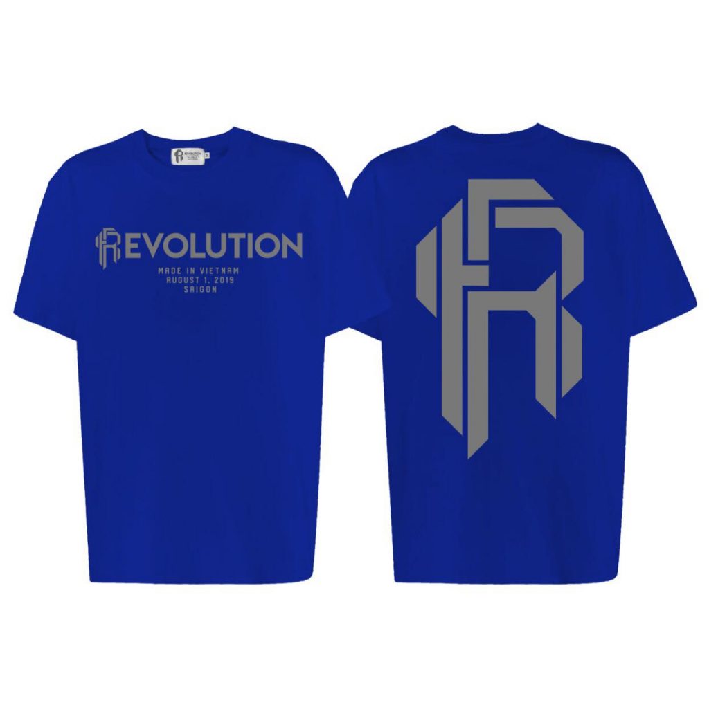 999.Revolution Reflective Big Logo Blue T-shirt ( Phản Quang Xám ) OVERSIZE FIT