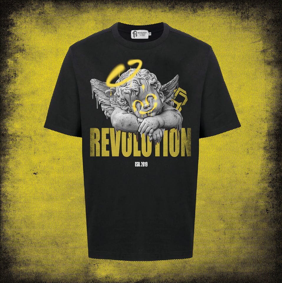 9996. Revolution Lazy Cupid Black T-shirt OVERSIZE FIT