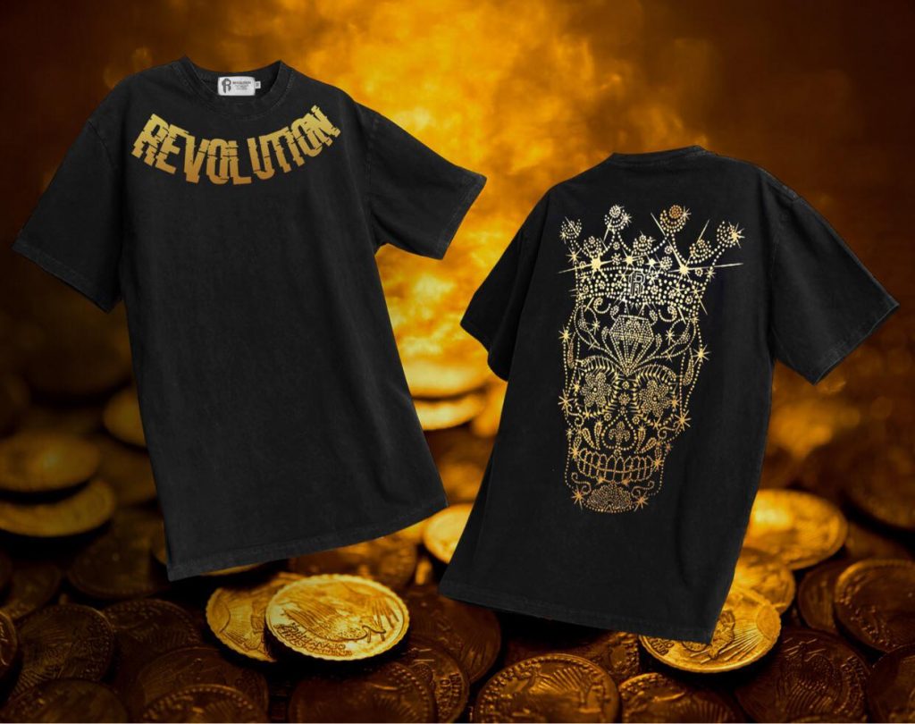 9.Party Ain't Over Bronze Gold ( Nhũ Vàng ) Black T-shirt OVERSIZE FIT