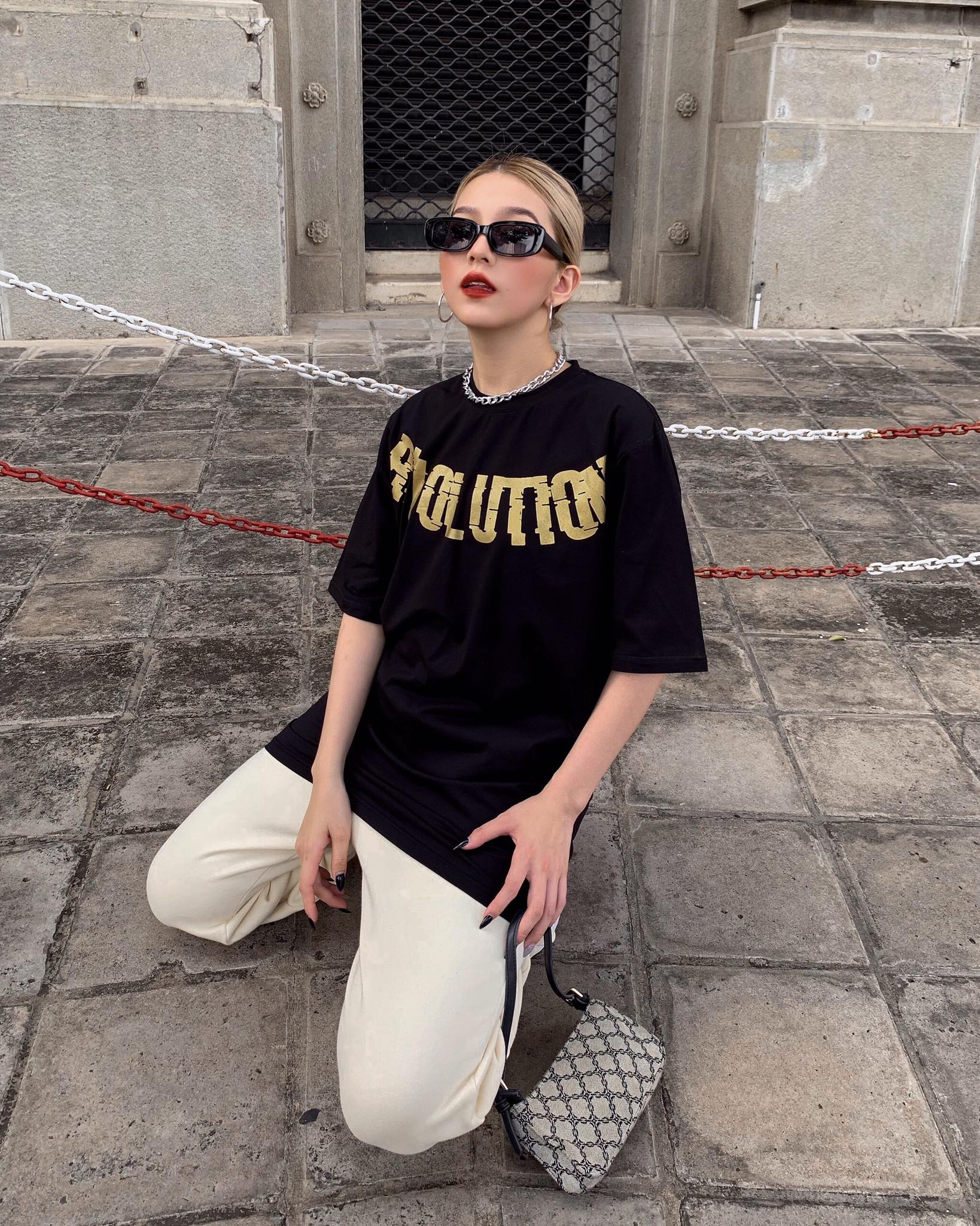 9.Party Ain't Over Bronze Gold ( Nhũ Vàng ) Black T-shirt OVERSIZE FIT