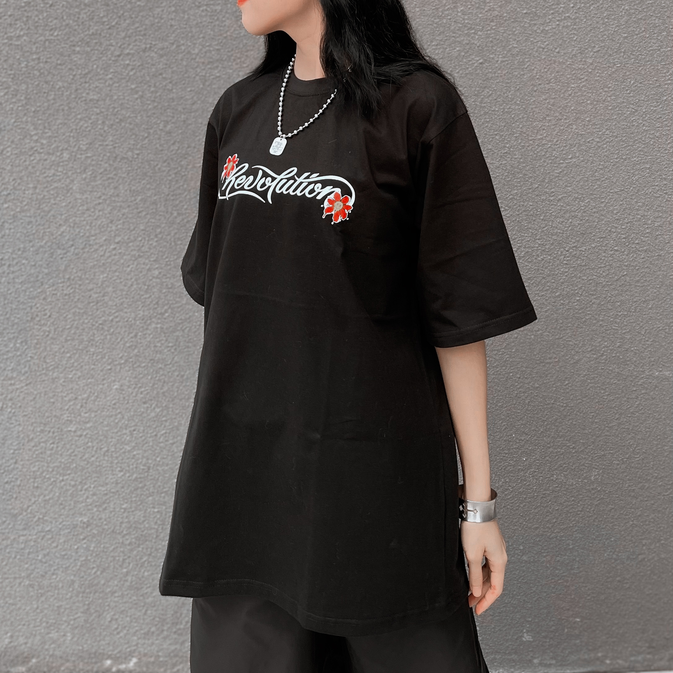9. Life Is Good Black T-shirt OVERSIZE FIT