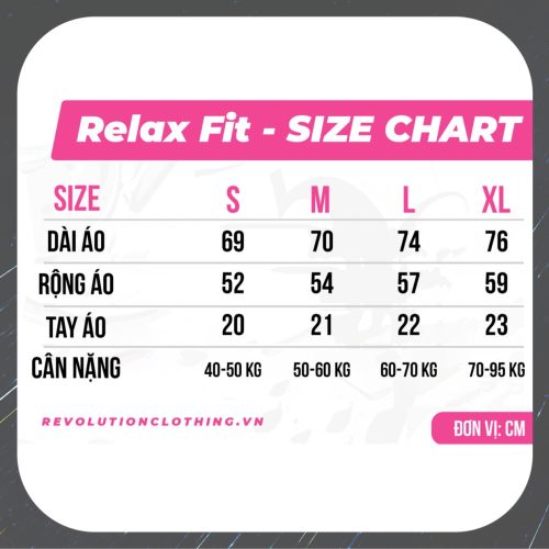 SIZE CHART RELAX FIT